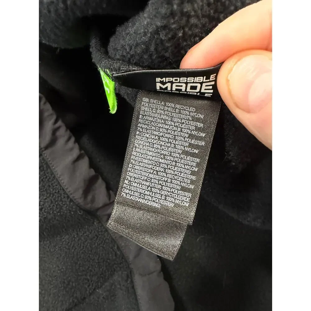 North Face Denali Fleece Jacket Black Womens XL Breast Cancer Edtn Full Zip - Picture 7 of 13